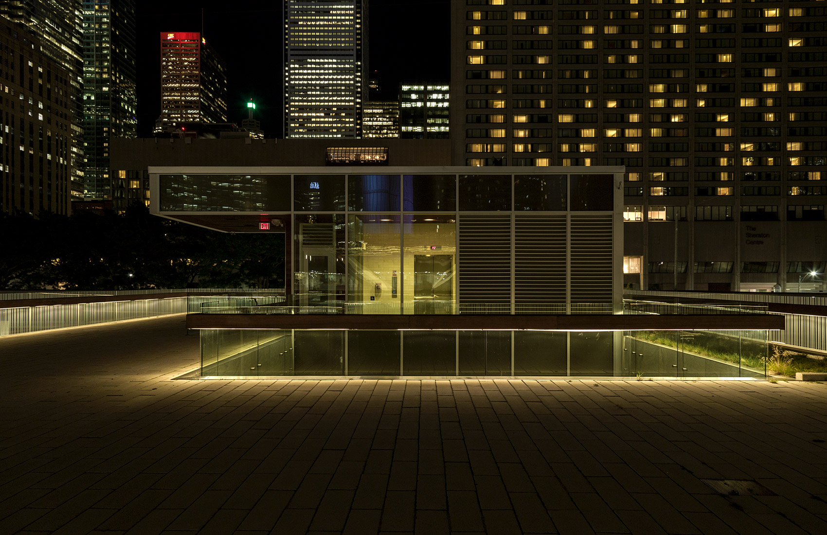 20140923. The clean lines of the entry pavilion rooftop terrace