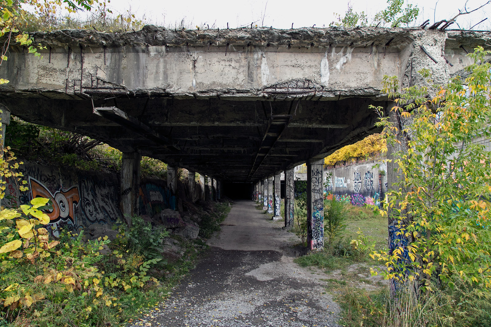 20141031. Entering Rochester's abandoned underground subway (clo