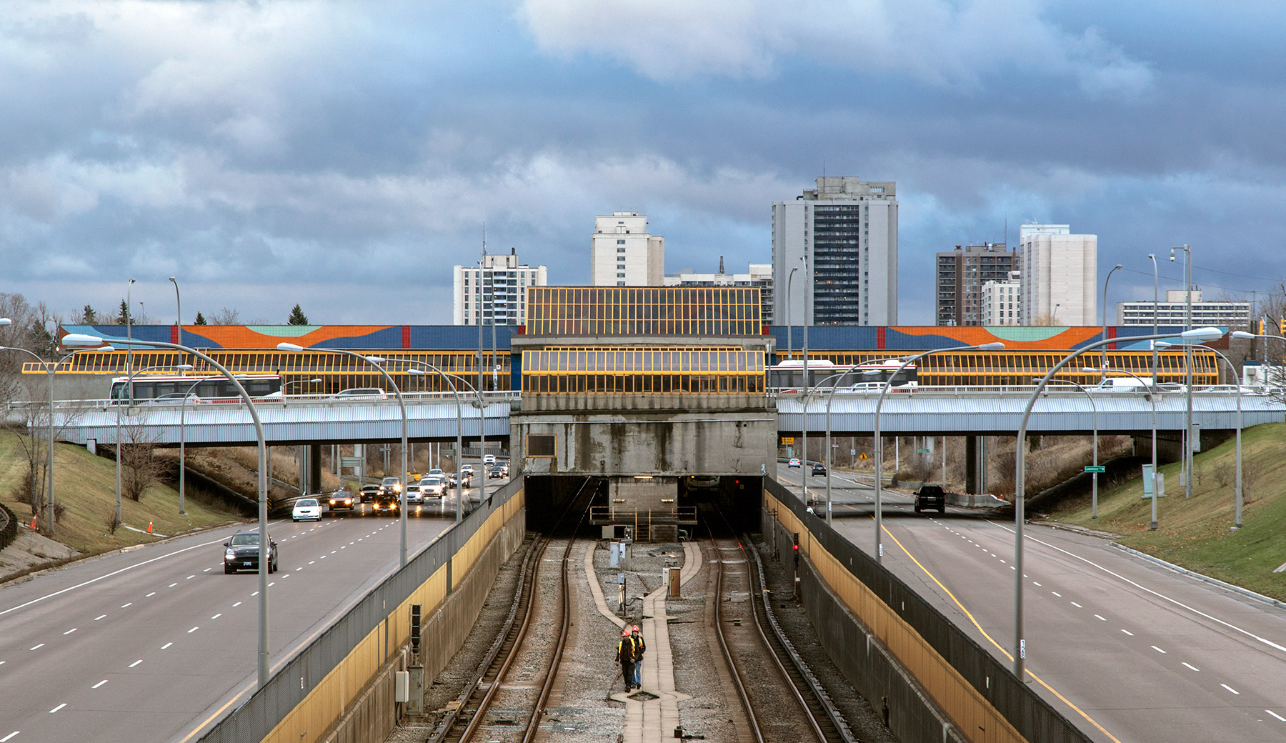 20150104. A south view of Toronto's Lawrence West subway station