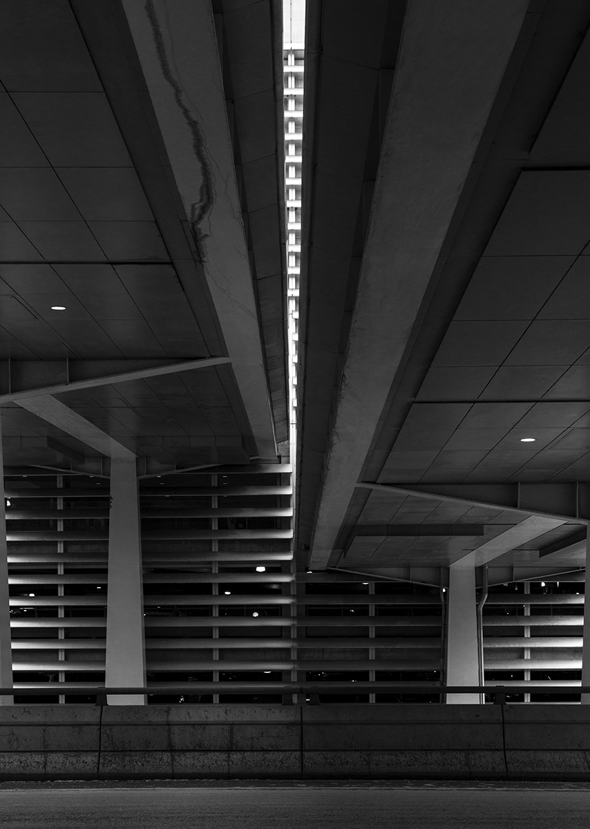 20140107. Facing slats beneath ramps. Terminal 1 at Toronto Pear
