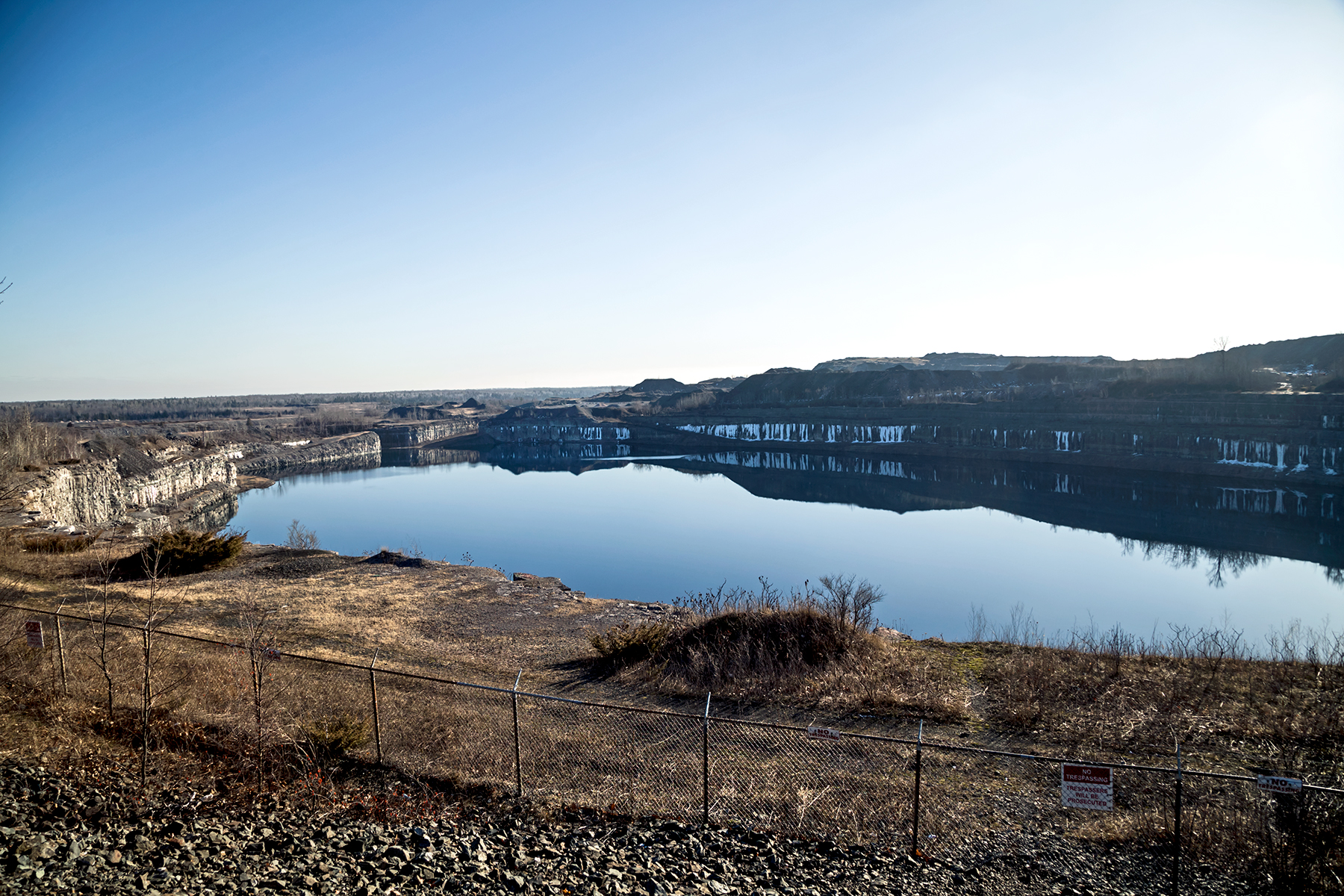20140118. The abandoned open pit mine in Marmora is so vast and