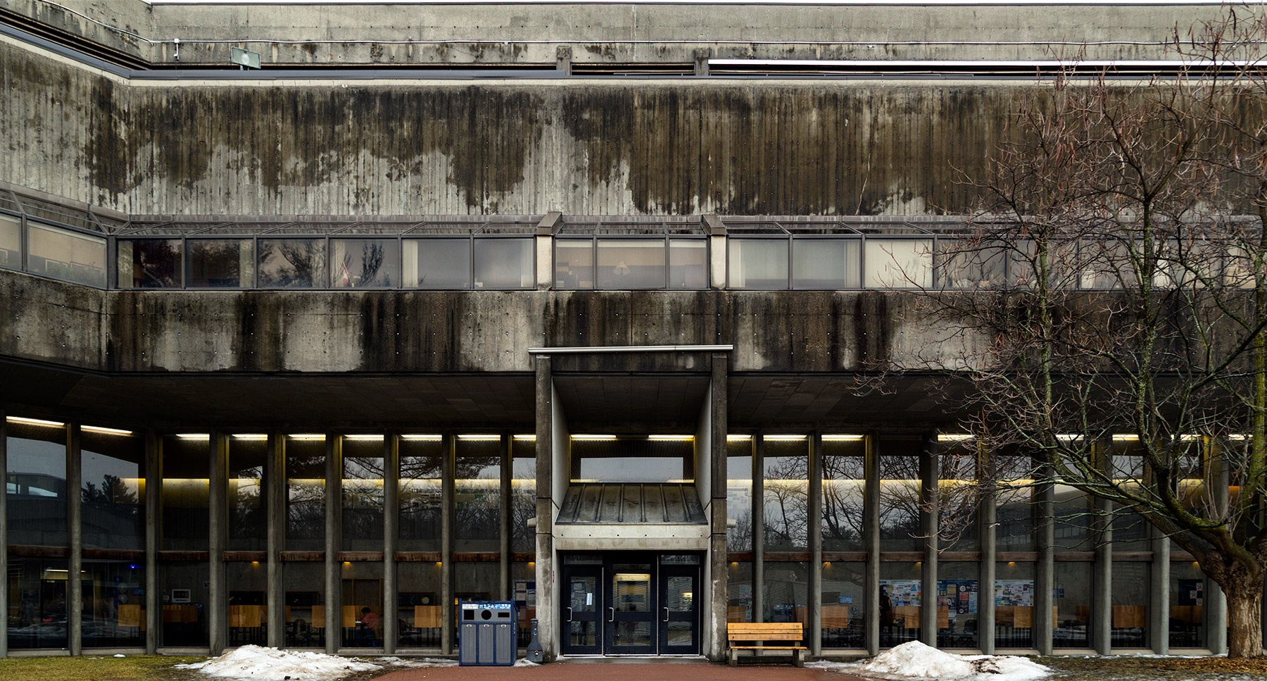 20150324. The striking modern facade of the brutalist Science Wi