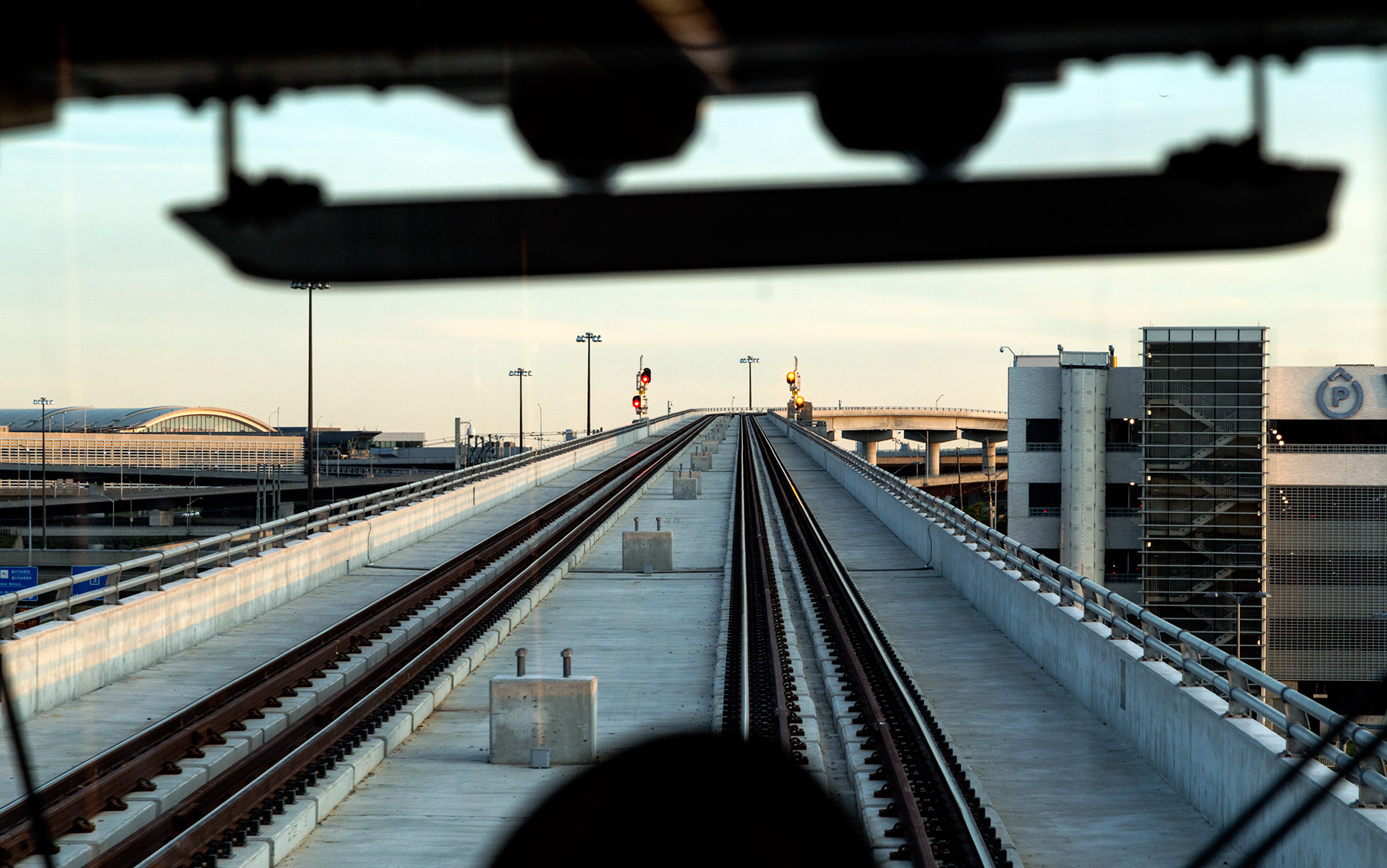 20150615. A UP Exoress driver's view of the elevated spur line t