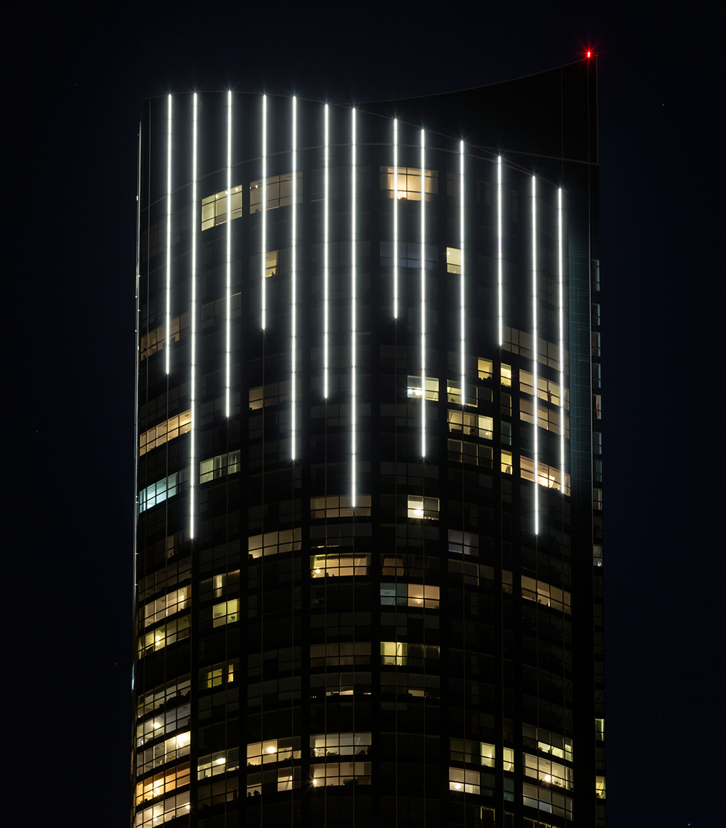 20151026. At night, Toronto’s 78- storey Aura Condominium at C