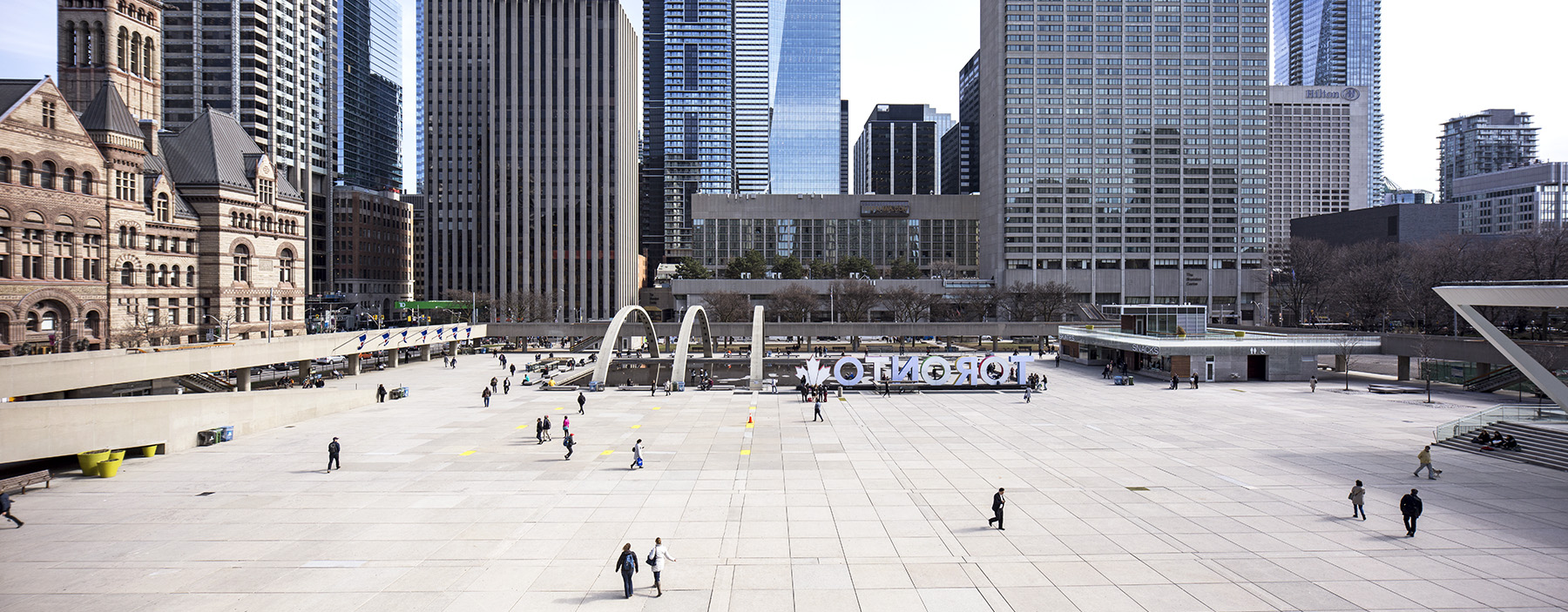 20170413. A wide-angle view of Nathan Phillips Square.